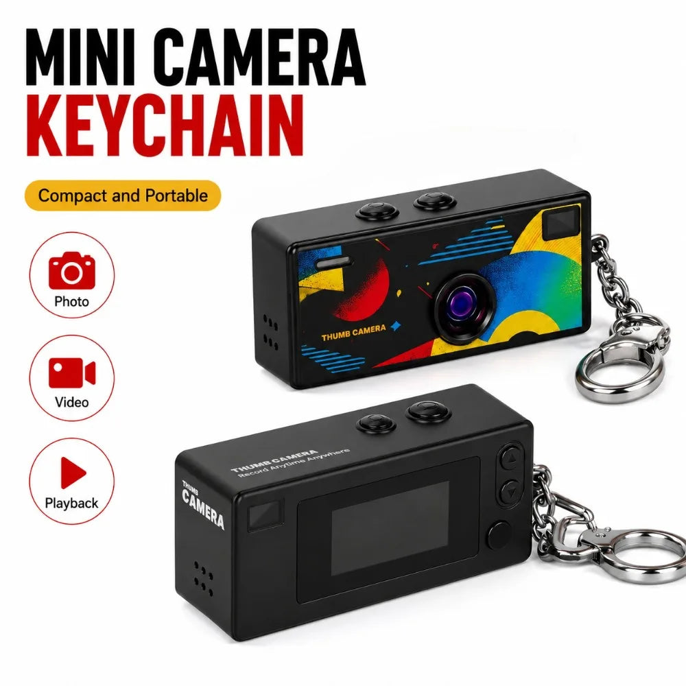 Light 1080P Keychain Mini Thumb Camera Portable Video Recorder Easy Carry For Daily Life Trip Outdoor Video Recording Qme
