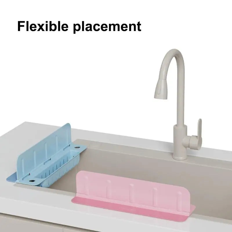 Drain Storage Tray Dishwashing Kitchenware Silicone Sink Splash Guard Qme