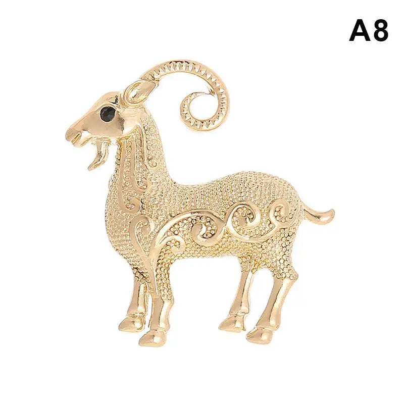 Elegant Sheep Goat Shaped Brooch Rhinestone Pearls Lapel Pin Animal Brooch Perfect For Daily Wear Party Dresses Qme A8