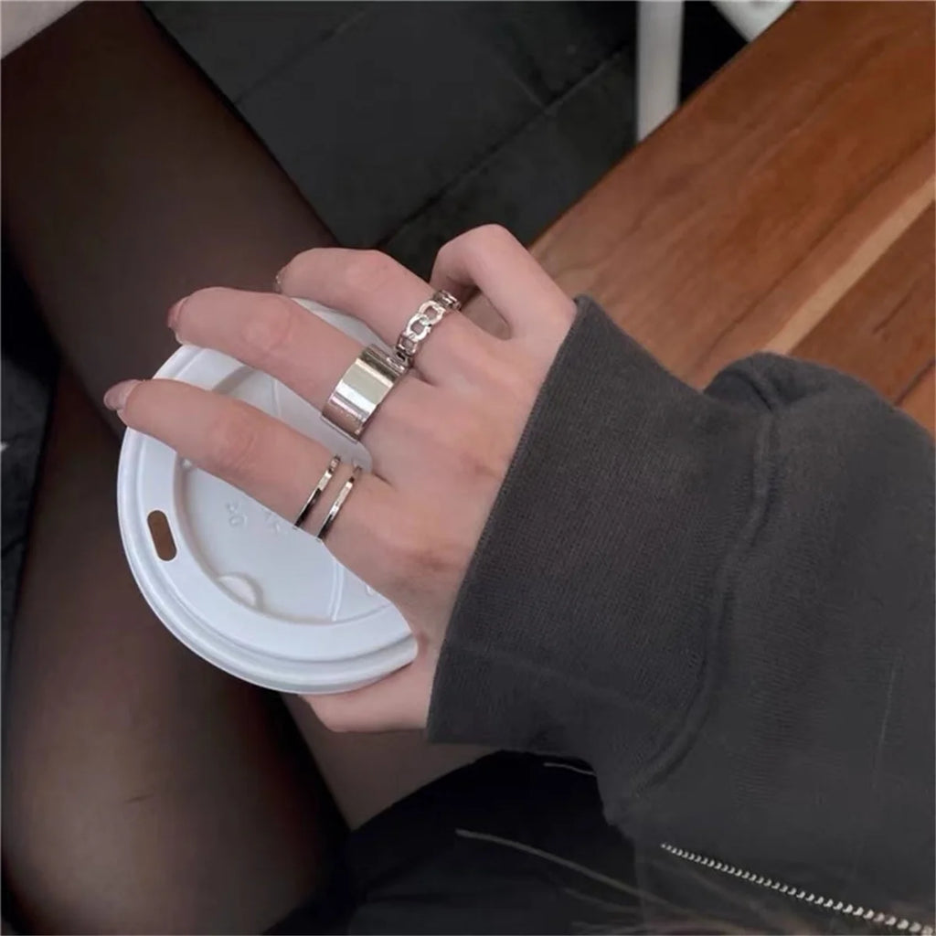 3Pcs Fashionable Punk Style Butterfly Metal Rings Set For Women Parties Festivals Gifts Daily Versatility Jewelry Hip Hop Rings Qme