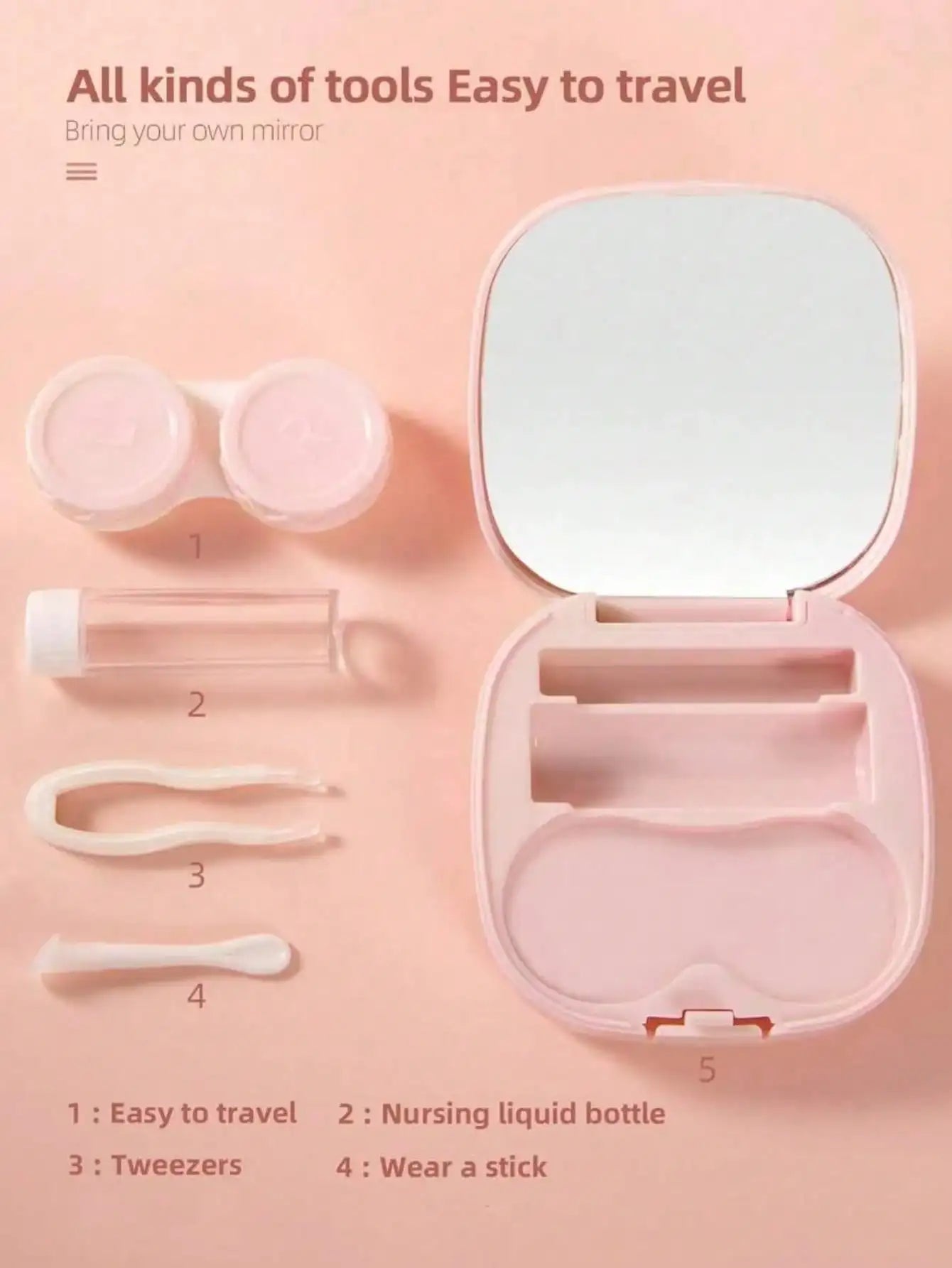 Portable Simple Square Contact Lens Case DIY Solid Holder Suitable Qme