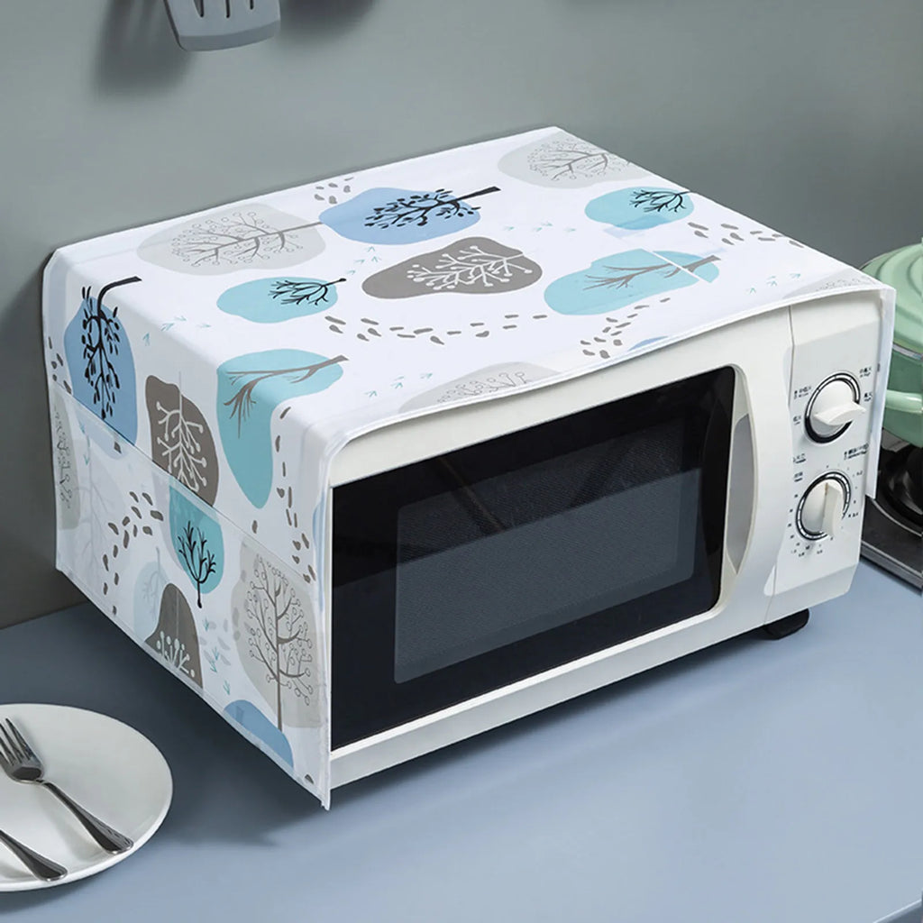 Cartoon Graphics Printed Cute Microwave Dust-proof Cover Oven Cover Hanging Bag Dust-proof Cover Microwave Protective Cover Qme A