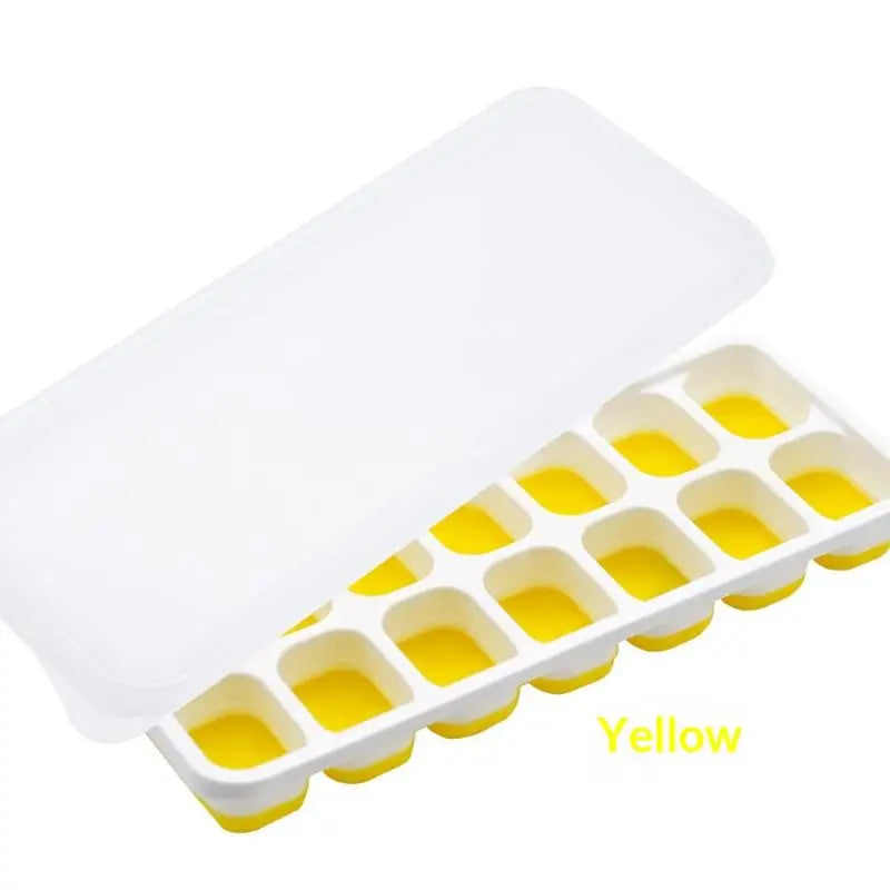 14 Grid Cube Tray Silicone Mold Square Maker Non-toxic Durable Bar Qme Yellow