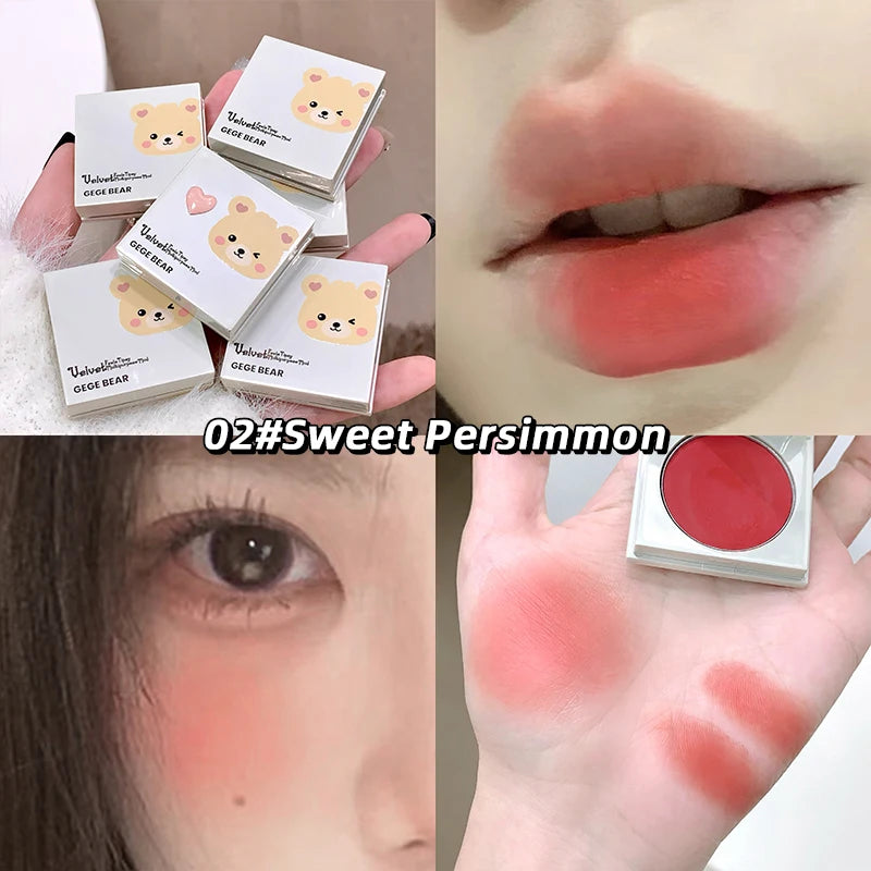 Gege Bear Velvet Multi-purpose Mud Lip Blush Cream Long-lasting Qme GX1236-2