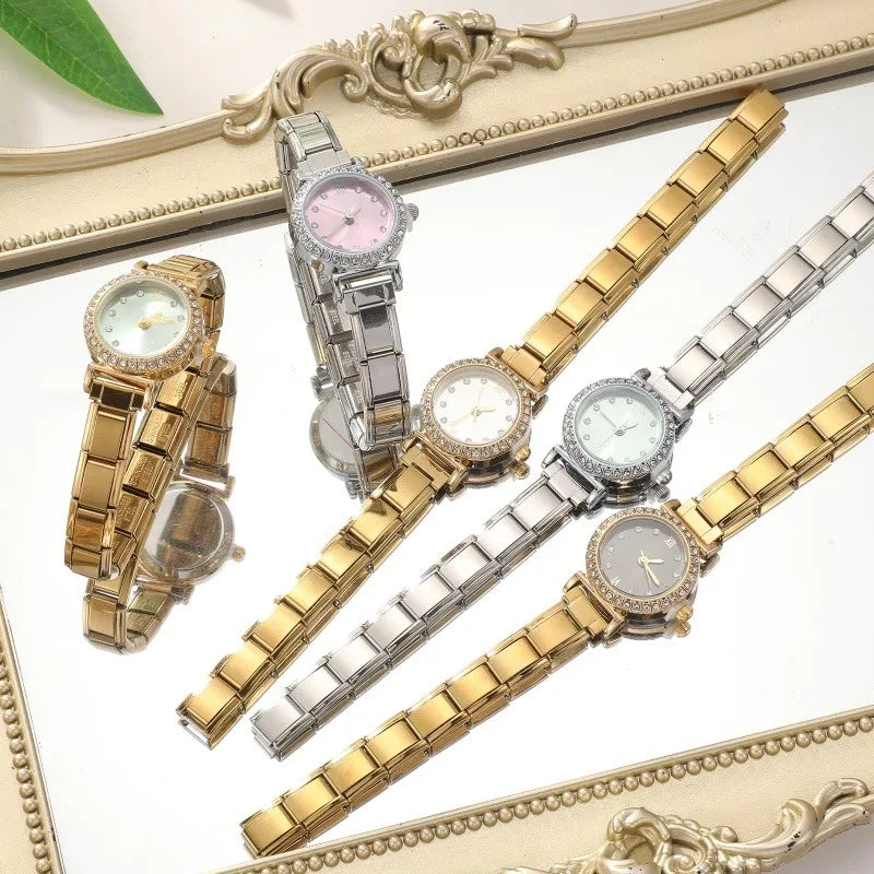 New High Quality Chic Design Minimalist Women Men Simple Round Oval Watch Stainless Steel Strap Fashion Daily Party Perfect Gift Qme