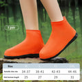 1 Pair Latex Waterproof Shoe Covers Anti-slip Reusable Outdoor Travel Qme Orange L