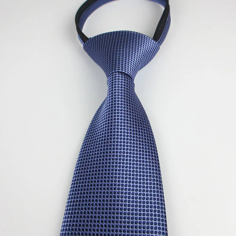 Zipper Ties Men Neck Tie Solid Striped Dots Neckties Men's Automatic Qme stx-5