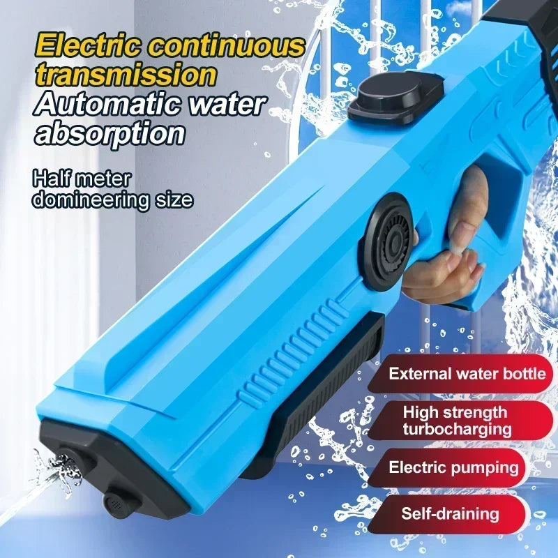 Electric Automatic Water Storage Gun Toys Portable Children Summer Beach Outdoor Fight Fantasy Spray Gun Toys Boy Kid Adult Game Qme