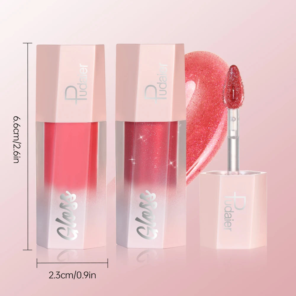 Shimmer Lip Gloss Hydrating Plumping Glass Finish Non-sticky Long Qme