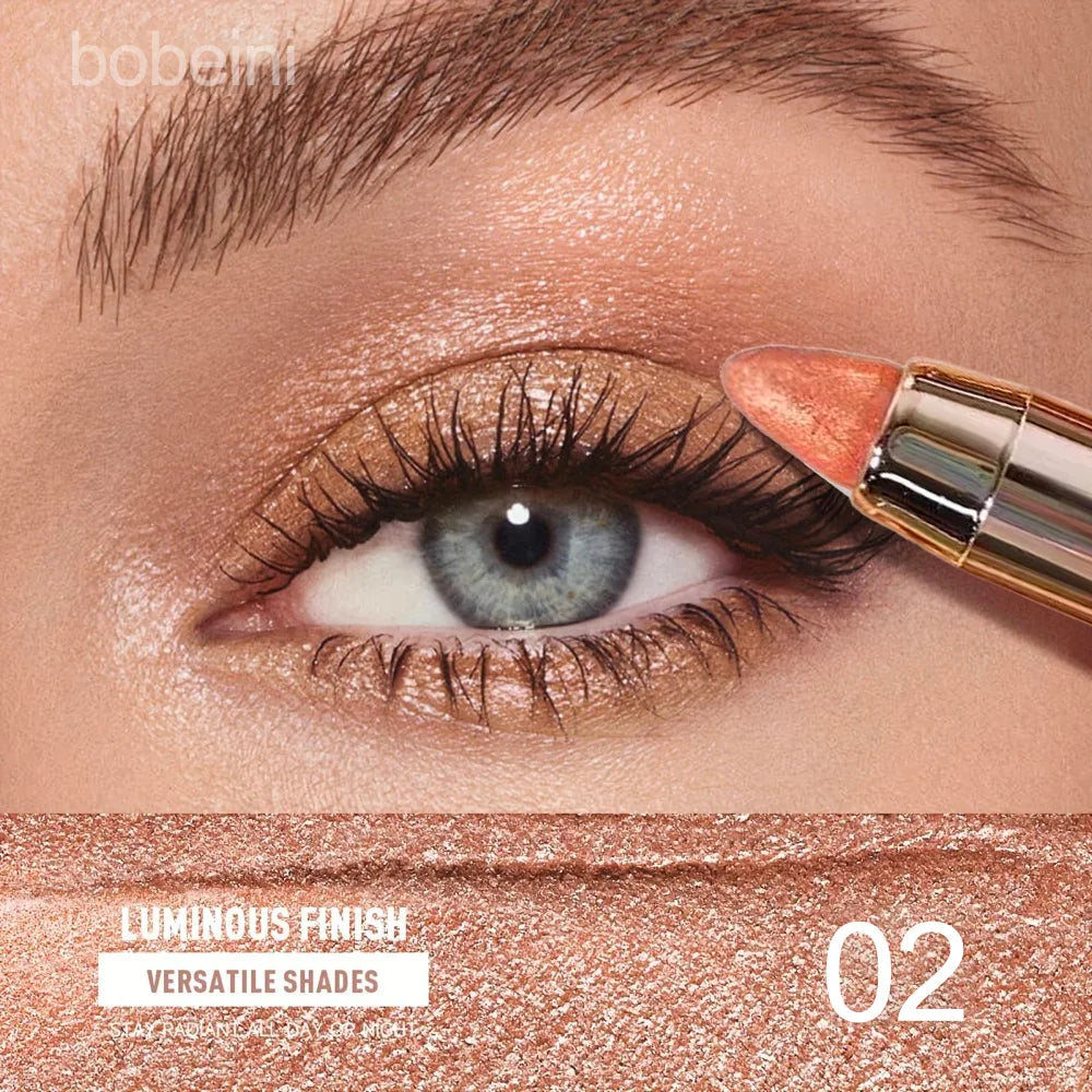 Double-ended Eyeshadow Stick Waterproof Pigment Matte Glitter Qme 02-orange