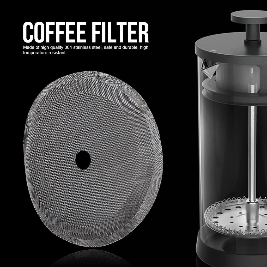 5Pcs 304 Stainless Steel Coffee Filter Reusable Mesh Filter Portable Detachable Coffee Pot Replacement Accessory for Brewing Qme