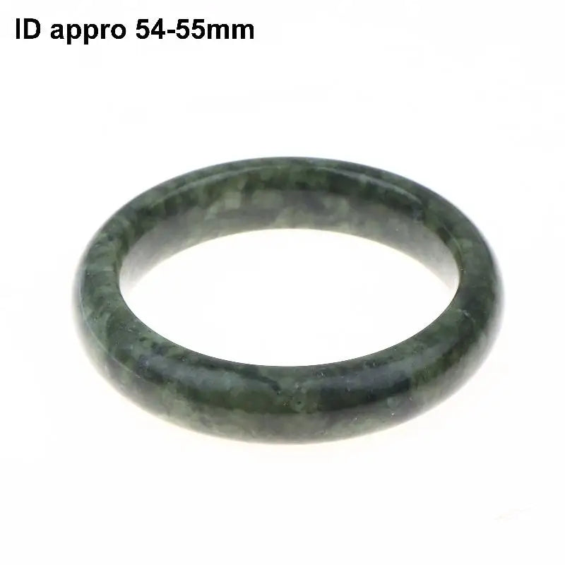 1 PCS Natural Hand Carved Jade Bracelet Wide Green White Nanyu Bangle Unique Jewelry for Valentine's Day Qme A1