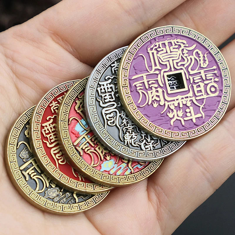 Ancient Chinese Coin Model Mountain Ghost Money Traditional Feng Shui Amulet Of Wealth Leizu Good Luck Coin Hanging Decoration Qme