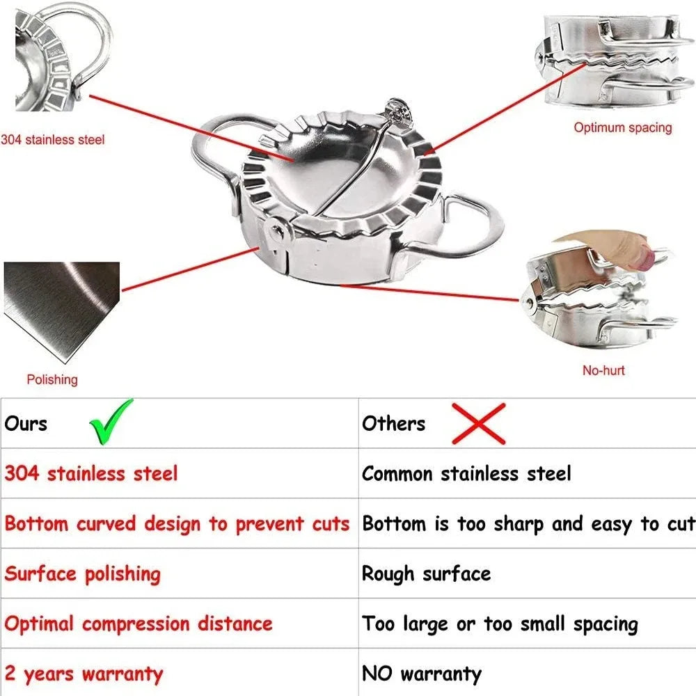 Stainless Steel Dumpling Maker Skin Mold Ravioli Press Pie Making Qme