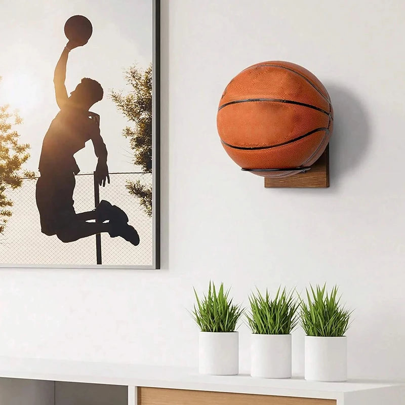Metal Ball Display Stand Soccer Wall Mount Rack Storage Organizer Qme
