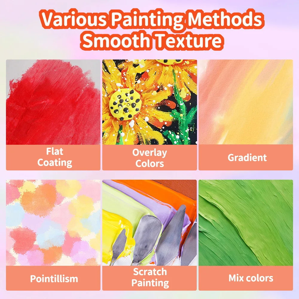 6 Neon Tempera Paint Sticks No Mess Quick Drying Washable Kids Qme