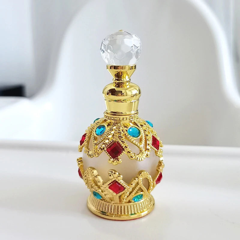 1PCS Luxury Perfume Bottle Essential Oil Bottle 15ml Empty Bottle Storage Bottle Gift Glass Perfume Bottle Portable Bottles Qme A-GRB