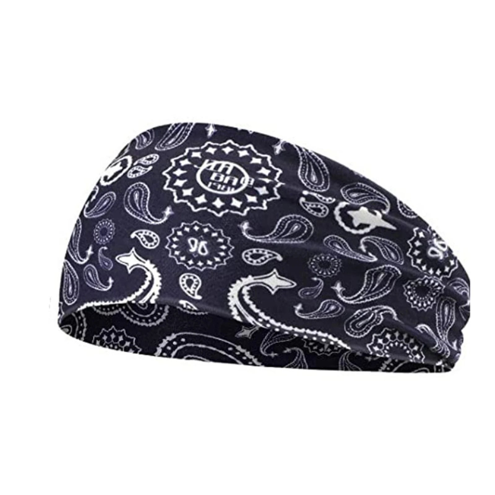Unisex Ethnic Style Printed Running Fitness Headband for Sports Yoga Sweatproof High Elastic Cotton Fashion Headscarf Accessory Qme E One Size