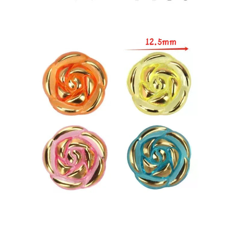 Pcs Durable Acrylic Buttons in Rose Design for Clothing Crafting Qme