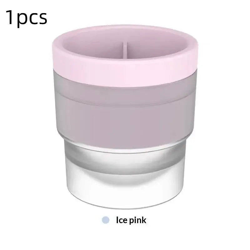 Ice Maker Food Grade Sphere Mold Stackable Slow Melting DIY Ball Qme Pink 1pcs
