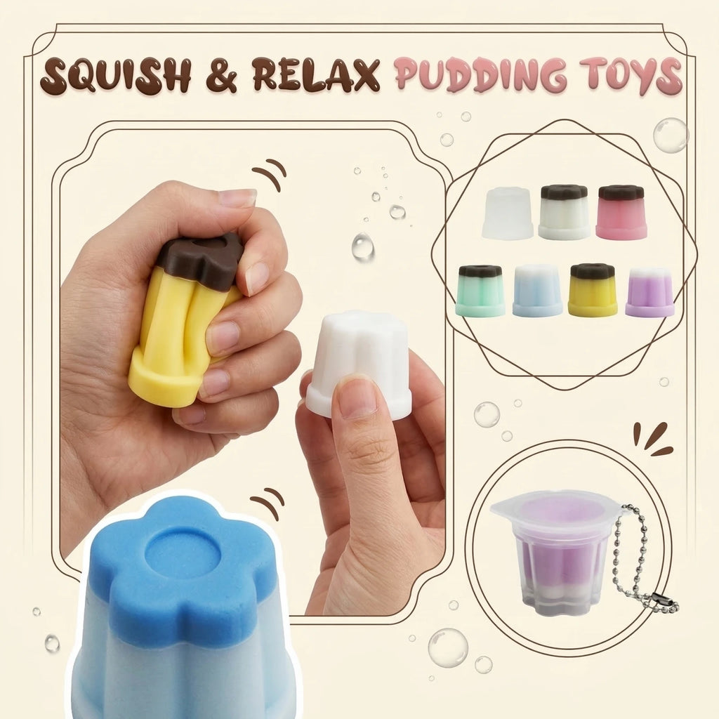 Simulated Colorful Caramel Pudding Squeezable Toys Slow Rebound Hand Toys for Stress Relief Cute and Fun Holiday Gifts Qme