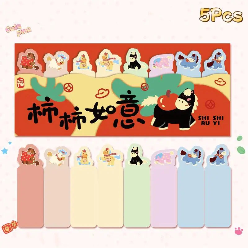 5 10Sets Cute Pony Cartoon Index Sticker Has Stickiness Tearable Qme A2