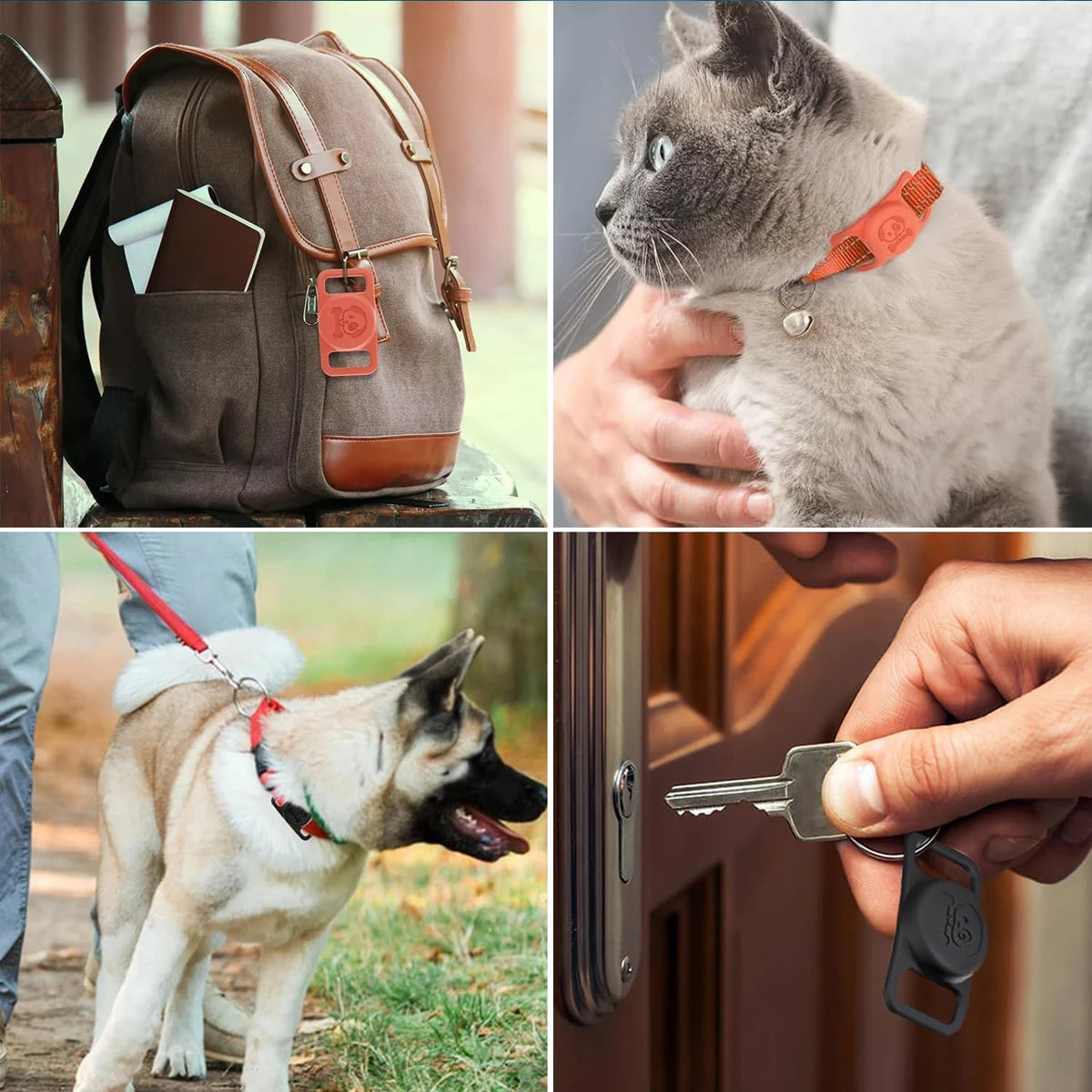 Waterproof case For Airtag Dog Collar Holder Case Lightweight Stretchable Tracker Cover Silicone Protector Protective Accessory Qme