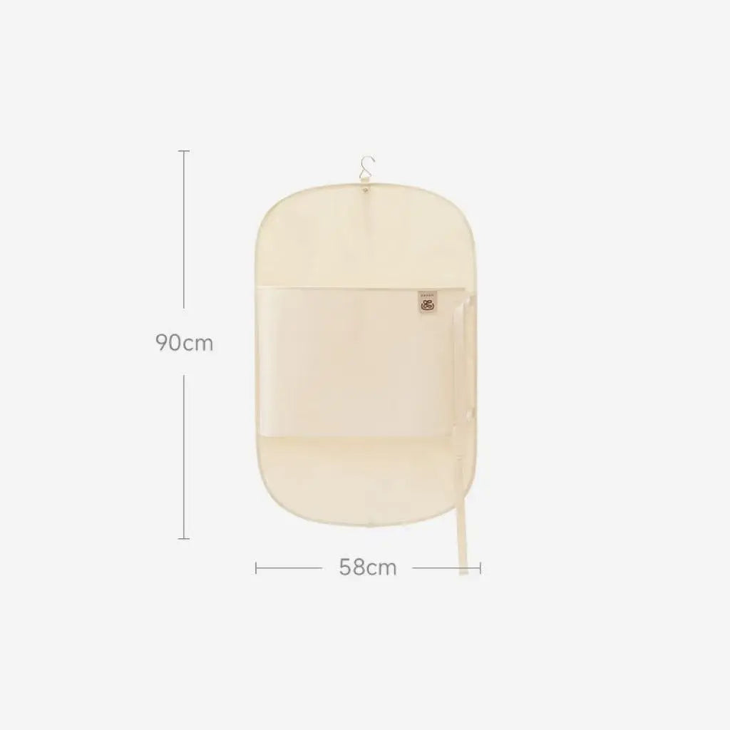 Closet Garment Storage Pouch Collapsible Compression Dust Bag Upright Qme white M