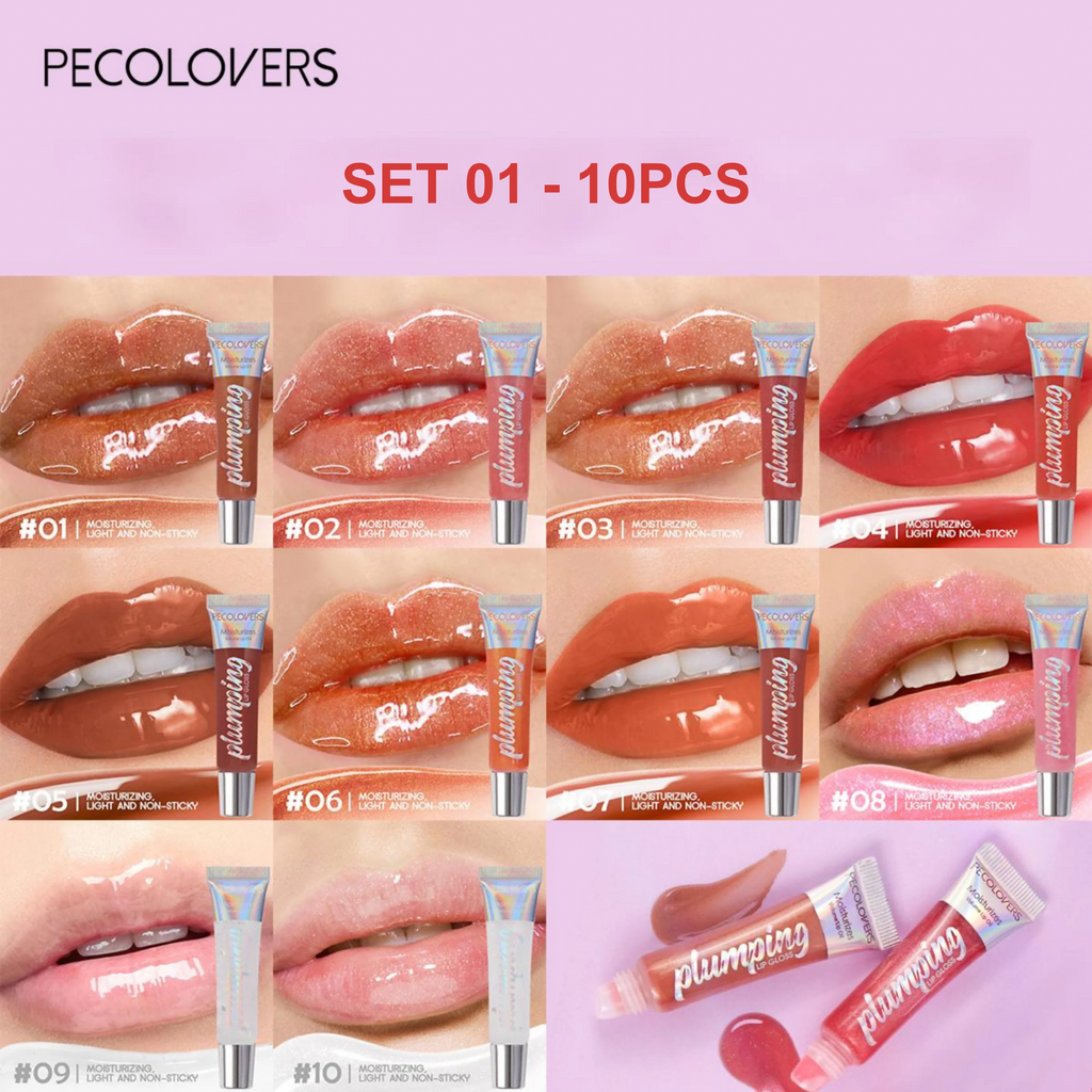 Moisturizing Lip Gloss Shimmer Nourishing Effect Long-lasting Qme SET 01