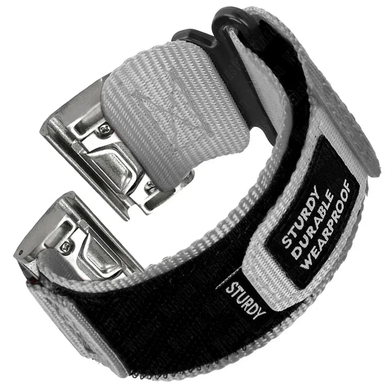 Quick Nylon Band for Garmin Watch Instinct 2X Tactics Strap Fenix 6X Pro 5Plus 7X 8 26mm 22mm Replacement Sport Release Bracelet Qme grey silver Garmin Fenix 8 47MM