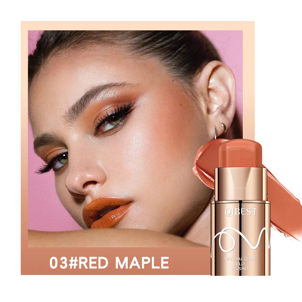 QIBEST Multifunctional Makeup Stick 3 IN 1 Lipstick Blush For Face Lightweight Lip Tint Natural Blush Cream Lasting Cosmetics Qme 03