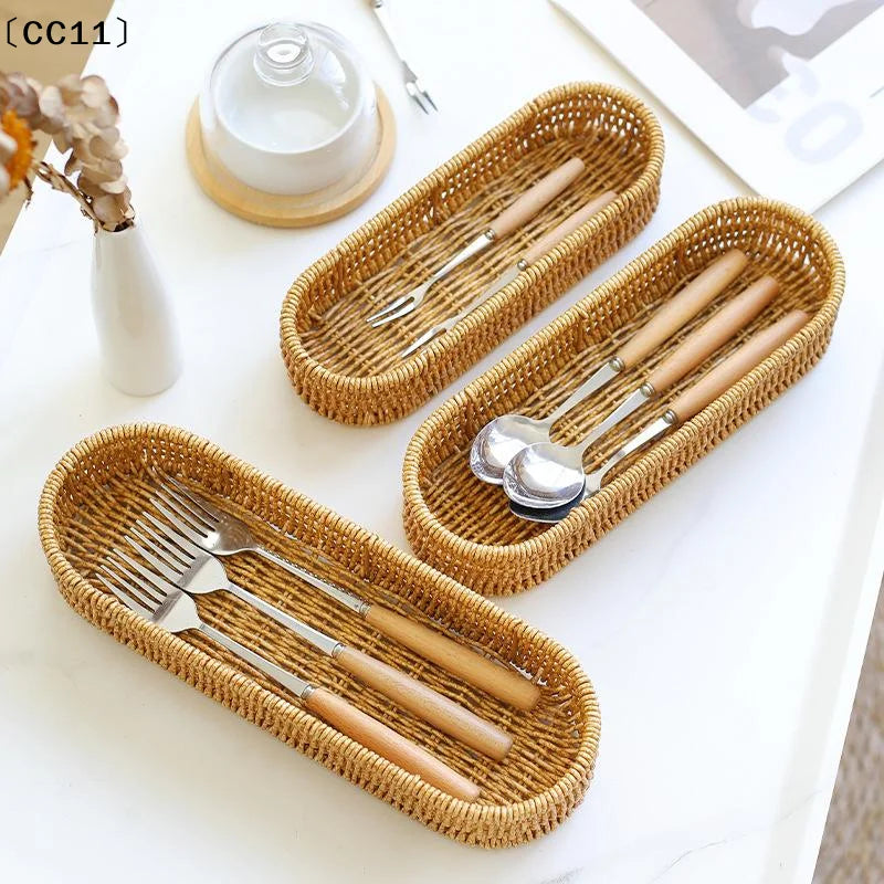 Hardness Rattan Wicker Woven Serving Baskets Household 7 Styles Drain Qme
