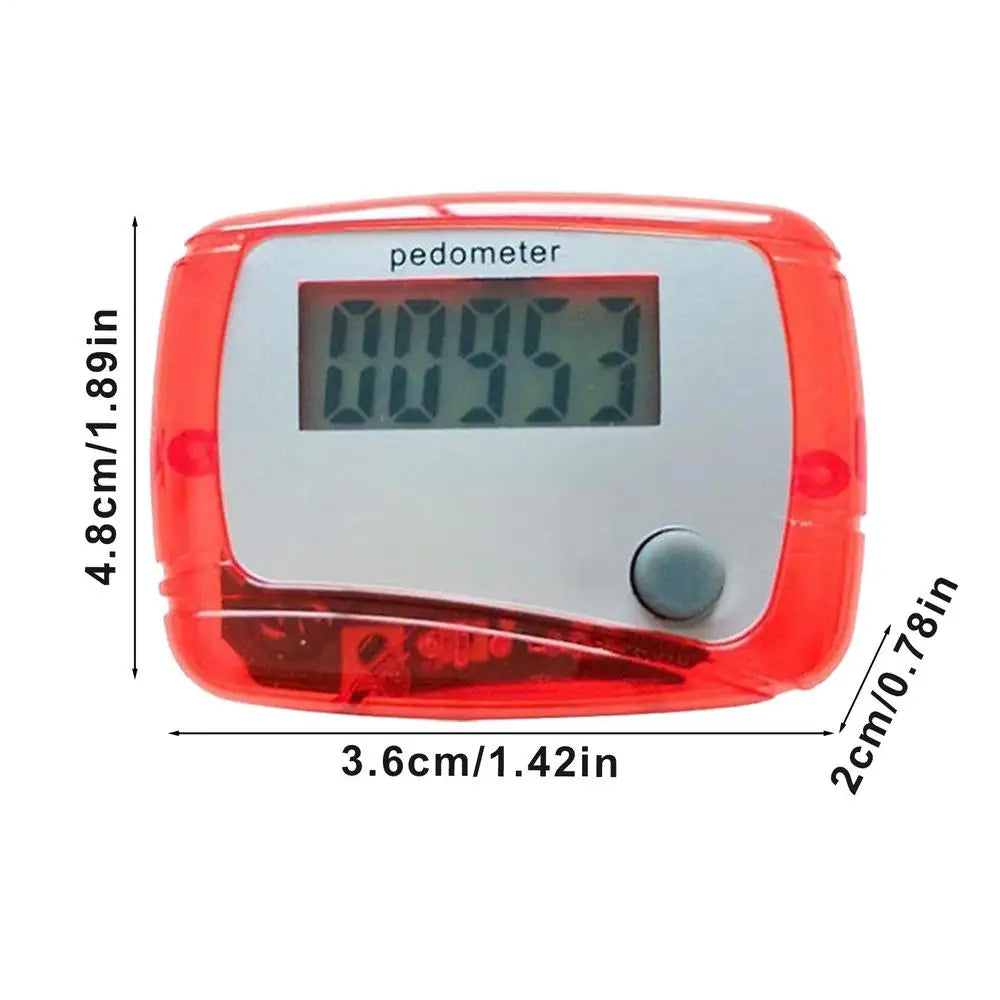 Step Counter for Elderly Sports Clipping Walk Meter Senior Steps Counter for Sports Running Training Hiking Backpacking Travel Qme Red