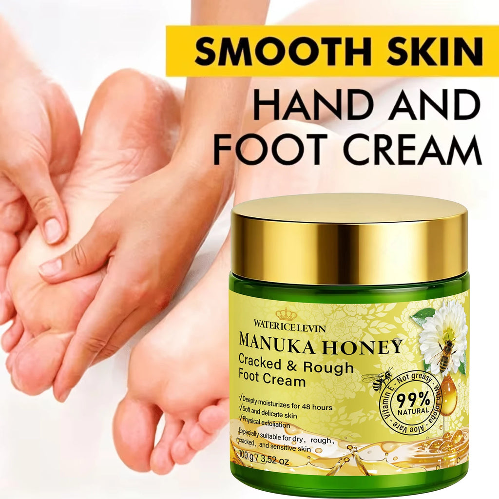 Natural Manuka Honey Foot Care Cream, Hydrating & Softening for Cracked Rough Skin Qme