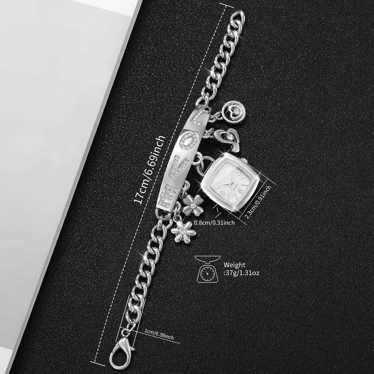 New Bracelet Watch Women's Watch Wholesale Quartz Fashion LOVE Inlaid Diamond Women's Watch Stainless Steel Fashion Watch Qme