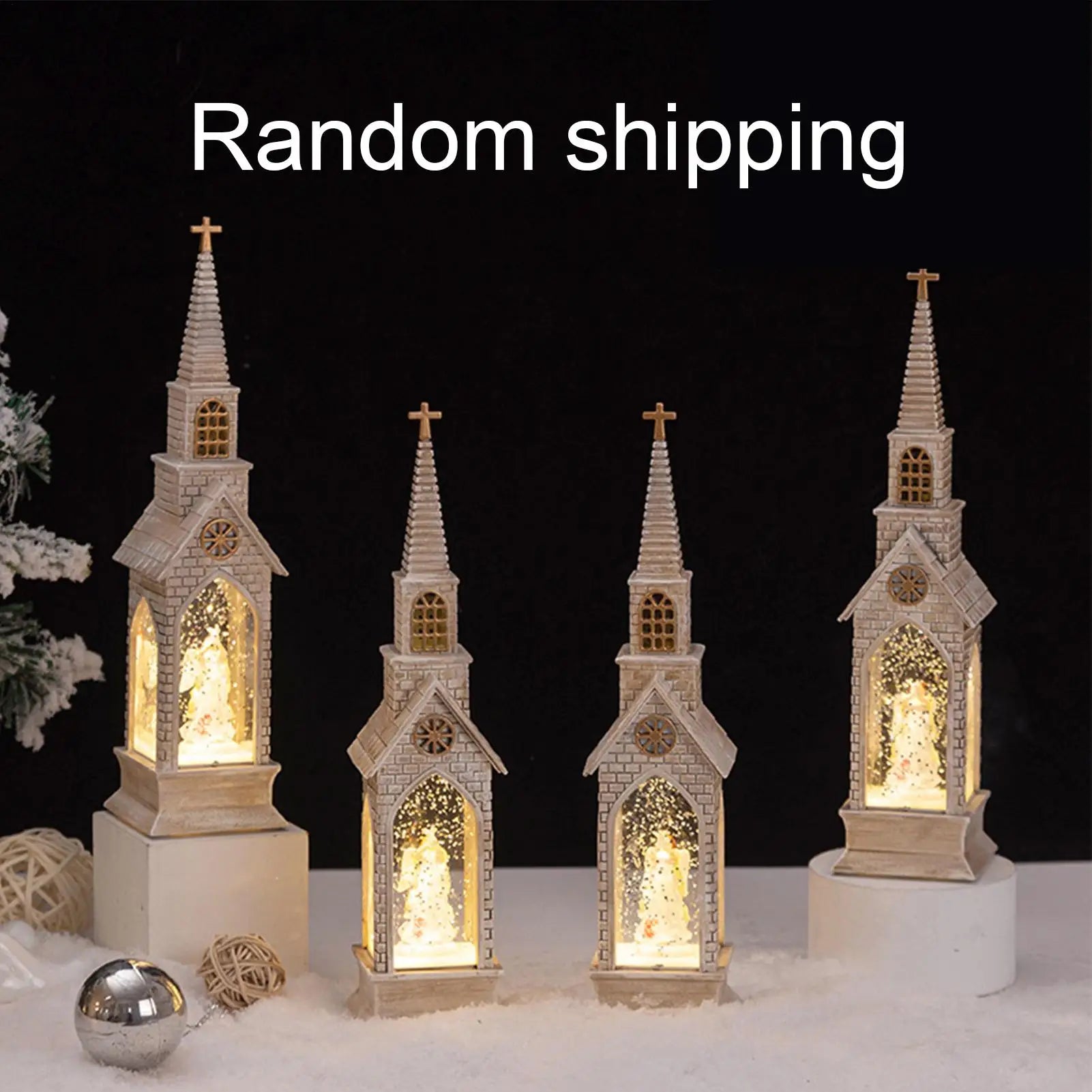 Christmas Tree Night Light LED House Shape Desktop Ornament Santa Qme