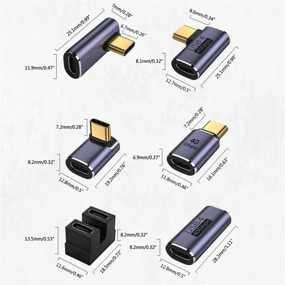 100W Type C OTG Adapter 40Gbps Data Transfer 8K60HZ USB C Converter PD Male To Female Connector For Phone Laptop PC USB Adapter Qme