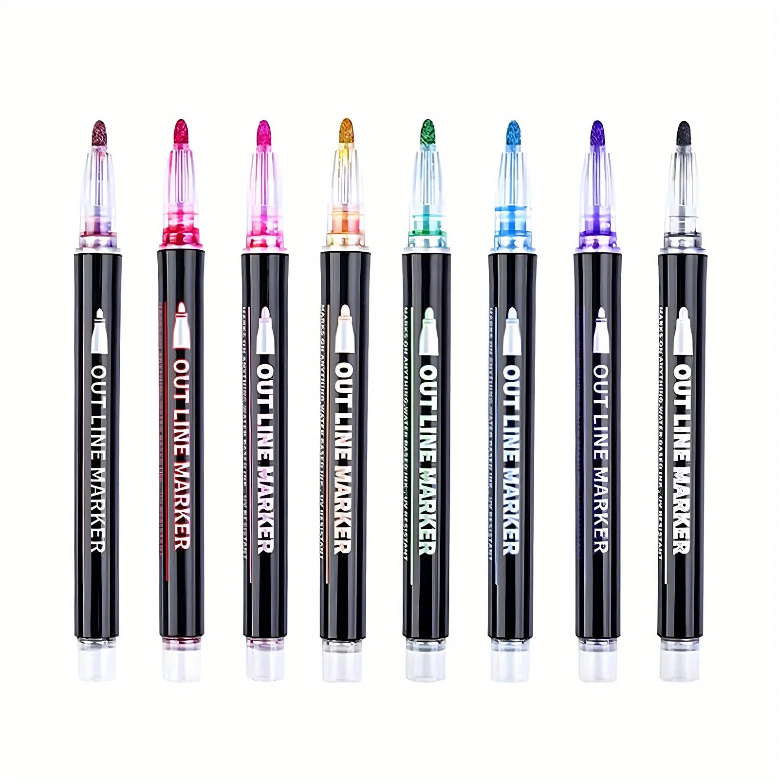 Outline Marker, Metal Glitter Powder Gel Pen, Gift Fashion Items, Cool and Lovely Art Handicraft School Painting Supplies Qme 8 Colors