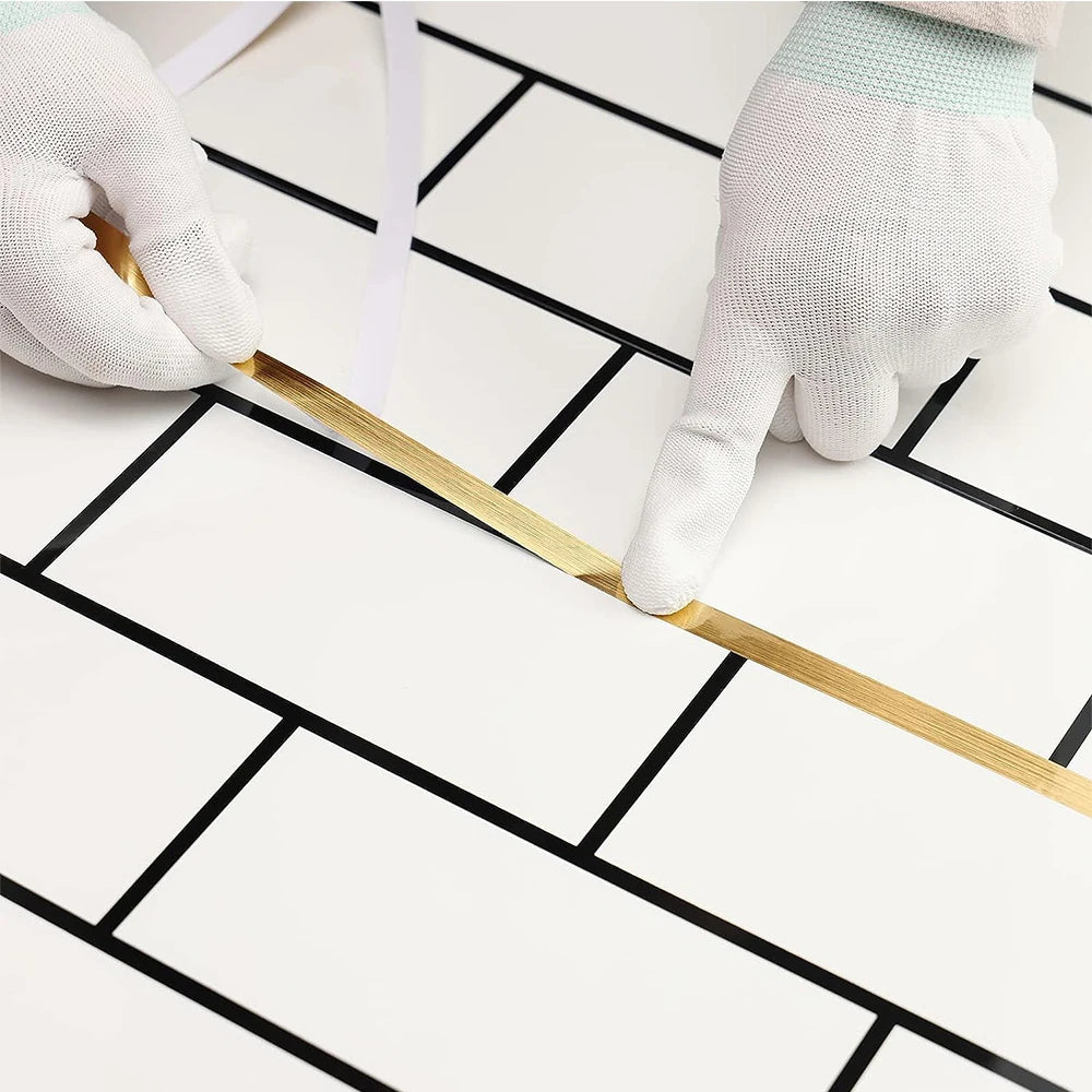 50M Tile Beauty Seam Stickers Tape 0.5/1cm Width Self-Adhesive Floor Waterproof Wall Gap Sealing Foil Decor StripTape for Room Qme