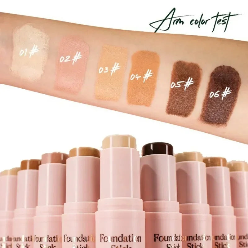 Facial Stick Foundation Full Coverage Dark Skin Foundation Makeup Lasting Oil-control Concealer Base Cream Matte Natural Primer Qme