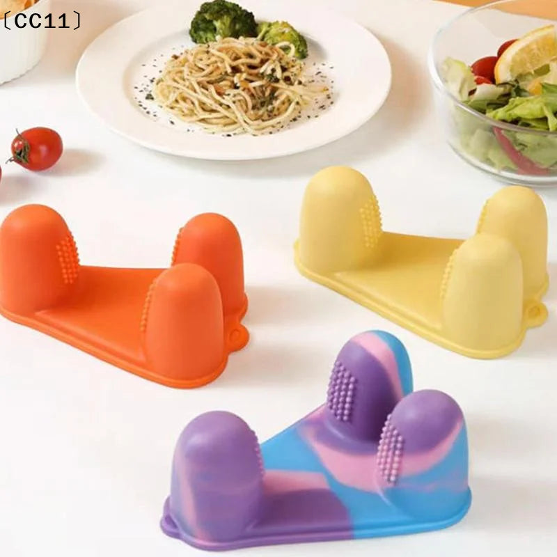Silicone Snacks Finger Cover Oil-proof Dirt-proof Food Clips Non-slip Qme