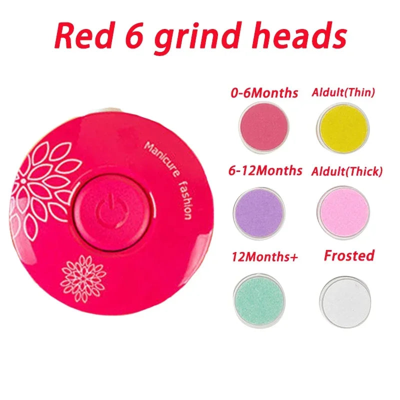 Baby Electric Nail Trimmer Kid Nail Polisher Tool Baby Care Kit Manicure Set Easy To Trim Nail Filer Clippers For Newborn Qme Red2