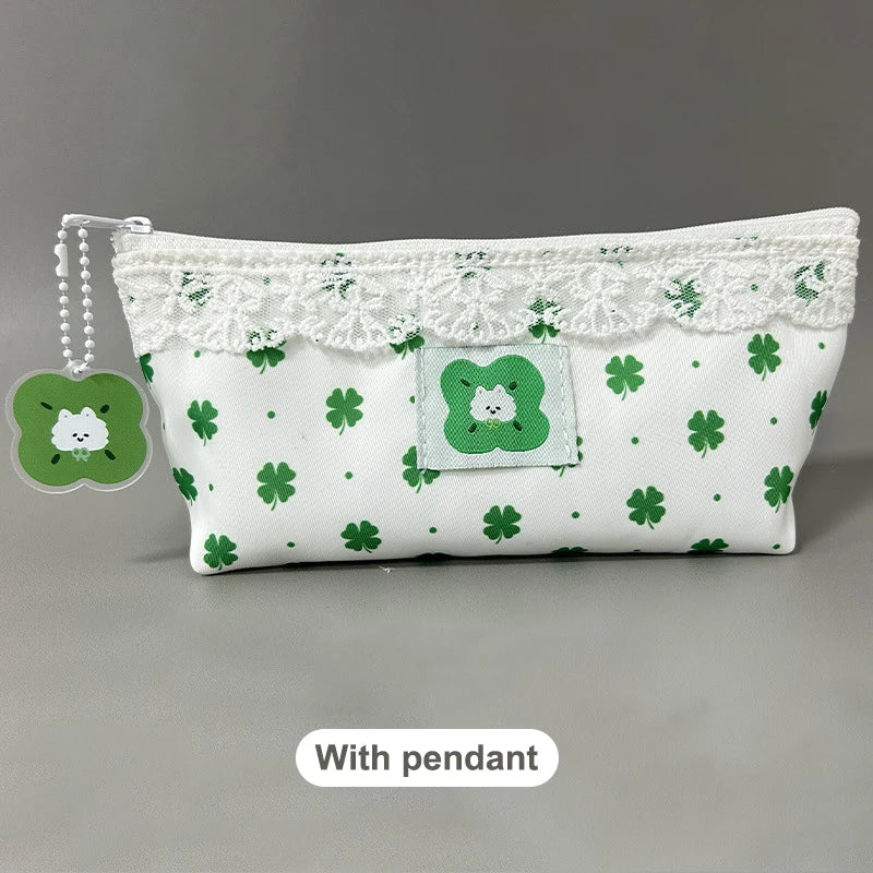 Sweet Lace Floral Design Pen Bag Large Capacity Multifunctional Qme A8