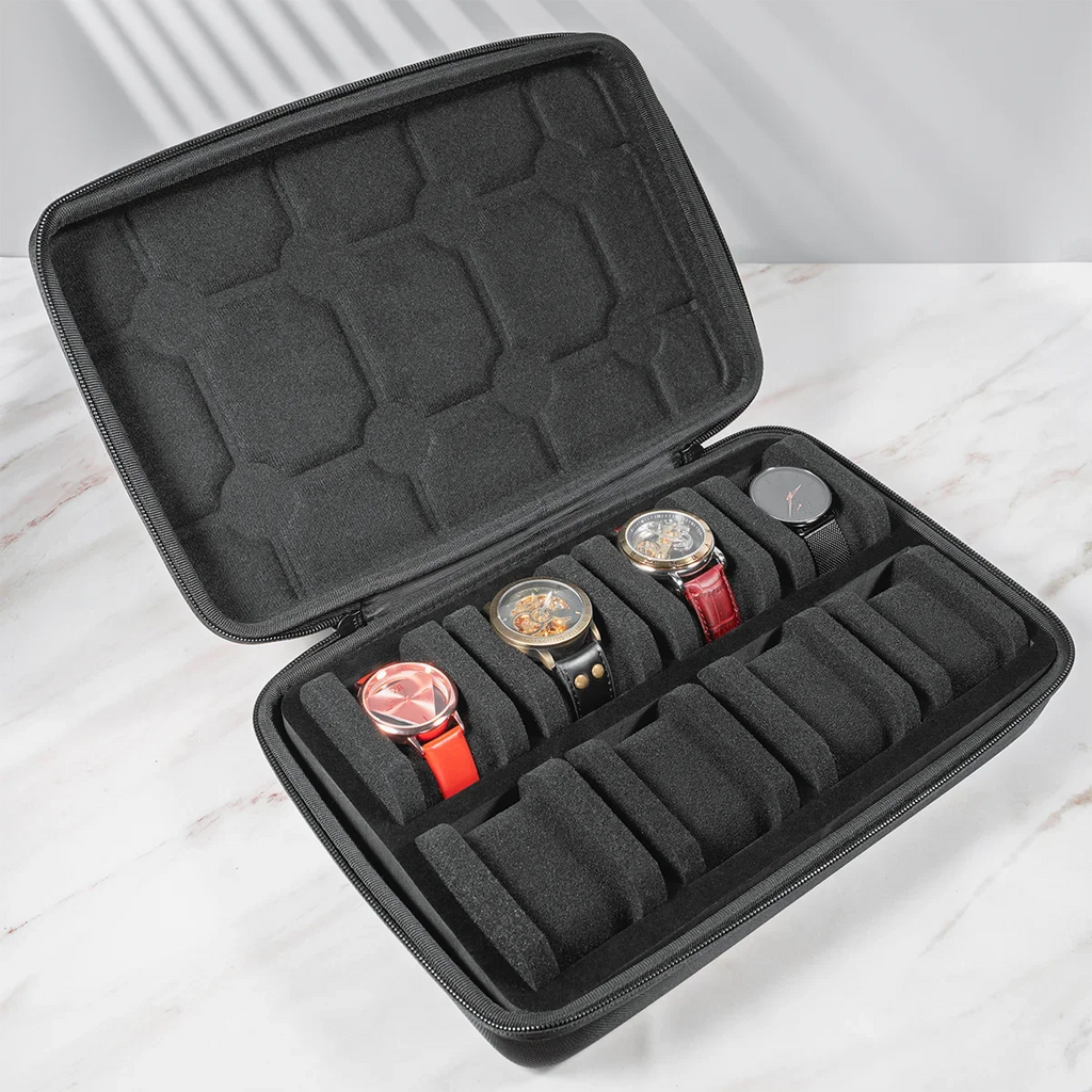 Watch Box Organizer Watch Travel Case Portable Storage Watch Display Holder for Wristwatches and Smart Watches Men Women gift Qme