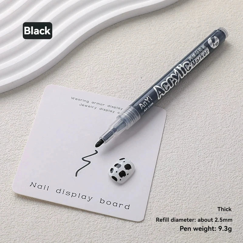 3/5Pcs/set Acrylic Markers Paint Pen Black for Rock Painting, Stone, Ceramic,Tire, Metal, Canvas Extra-fine Tip Qme