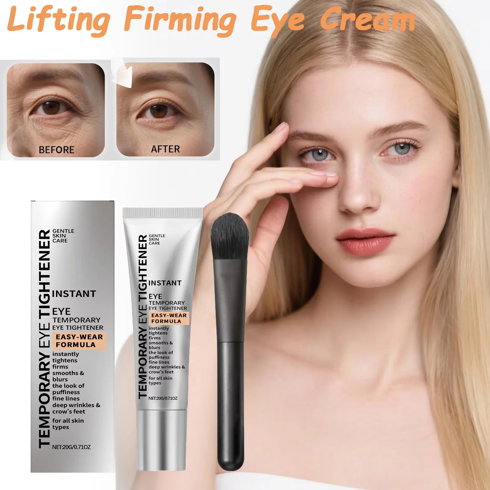 Instant Firm Eye Cream Instant Under Eye Tightening & Depuffing Cream, Helps Smooth Fine Lines & Reduce Puffiness Dark Circles Qme