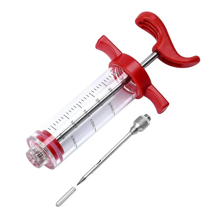 Meat Injector Syringe With 3 Marinade Injector Needles for BBQ Grill Turkey Injector Kit Marinade Flavor Injector Qme Set1