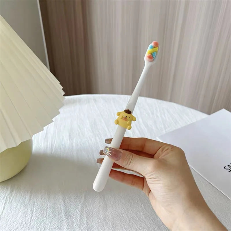 Hello Kitty Kuromi Soft-Bristle Toothbrush Couples' Set Student Cartoon Jade Tooth-Protecting Toothbrush Qme 9