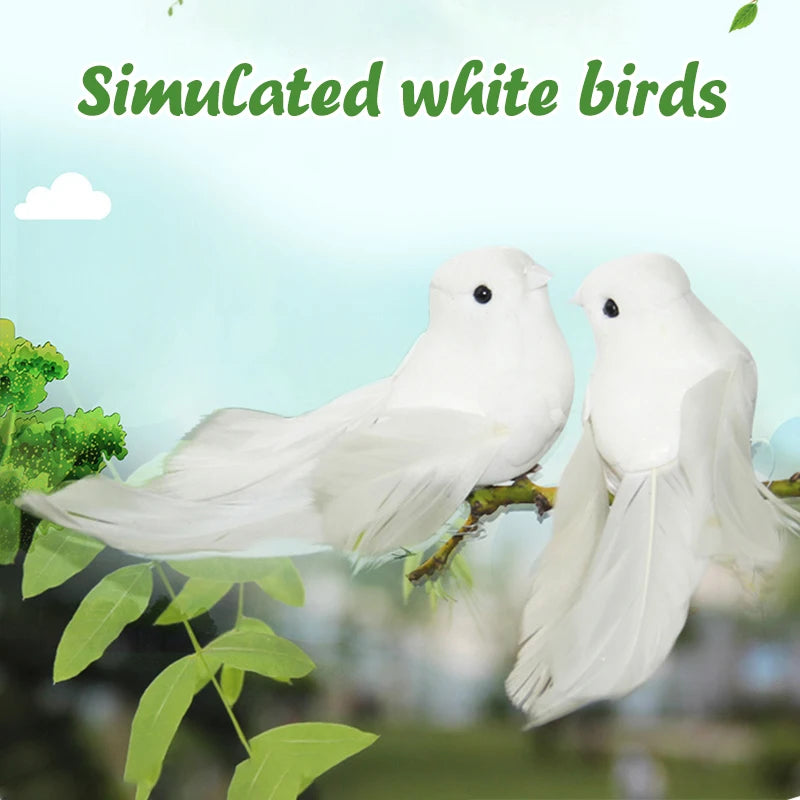 Foam Animal Simulation Feather Birds Models DIY Wedding Home Garden Qme