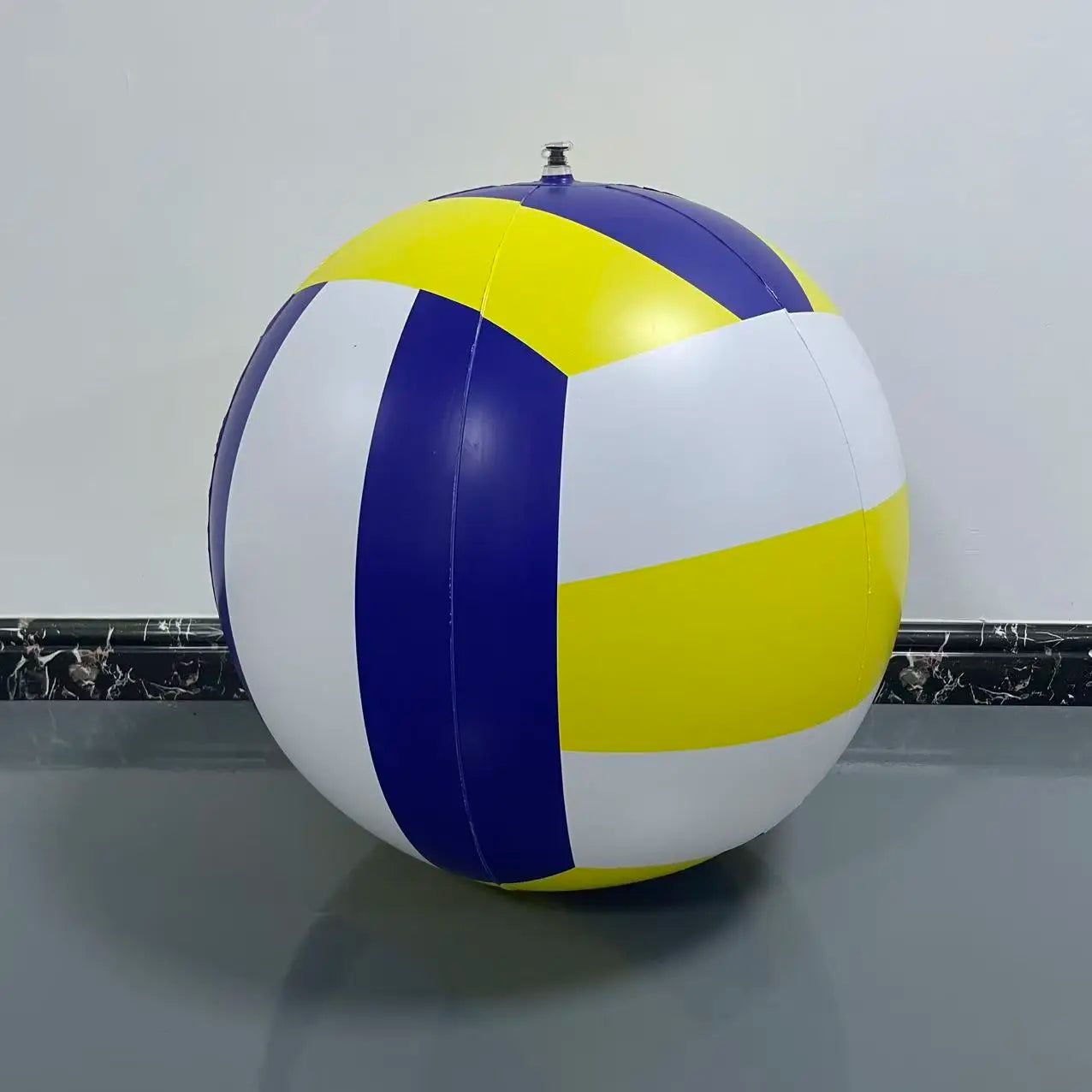 Inflatable Large Volleyball Thickened Giant PVC Beach Ball Outdoor Sports Inflatable Football Toy for Fun Qme 60cm